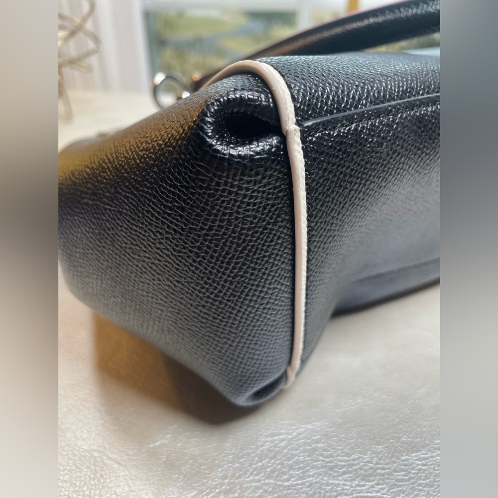 Coach Christie Carryall Black Crossgrain Leather with Pink/Magenta Piping NWOT - Picture 13 of 17